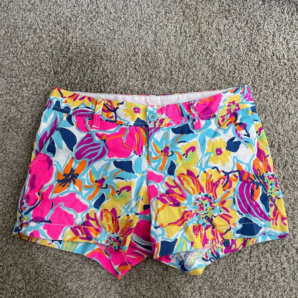 Lilly Pulitzer Colorful Floral High Waist Shorts